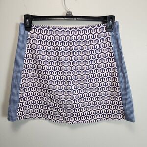 J. McLaughlin Women Geo Print Golf Tennis Pickleball Skort M Blue Catalina